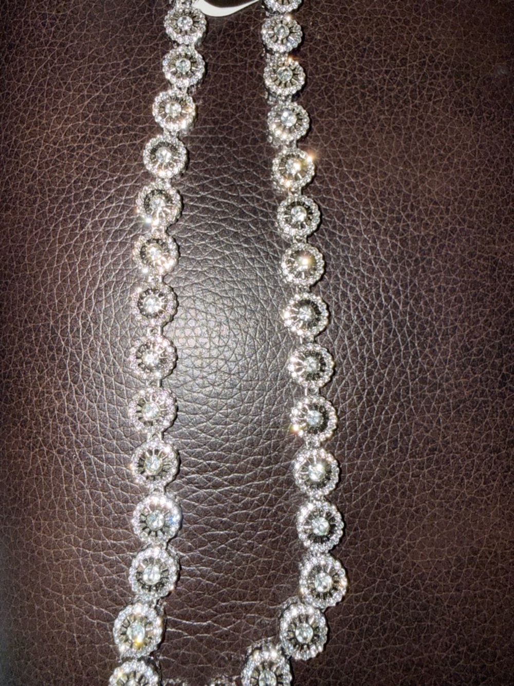 Elegant Silver-Tone Crystal Halo Necklace - Sparkling White